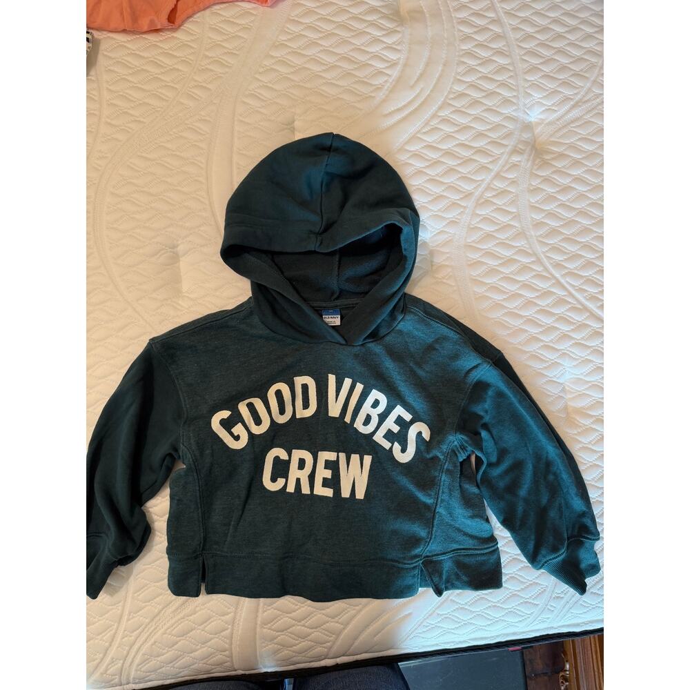 Old Navy Hoodie Size X Small Girl or Boy  Good Vibes Crew 0220